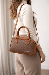 Premium Designer-Style Check Pattern Shoulder & Hand Bag