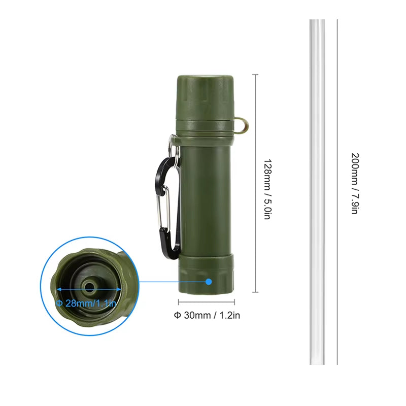 Outdoor Drinking Water Filtration Purifier Emergency Life Portable Survival Straw Water Filter Fishing Climbing Travel Camping
