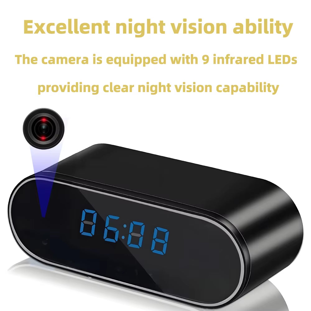 4K 1080P HD Mini Camera Clock Camera Wireless Wifi Camera Micro Cam IR Night View Alarm Camcorder Indoor Video Camera