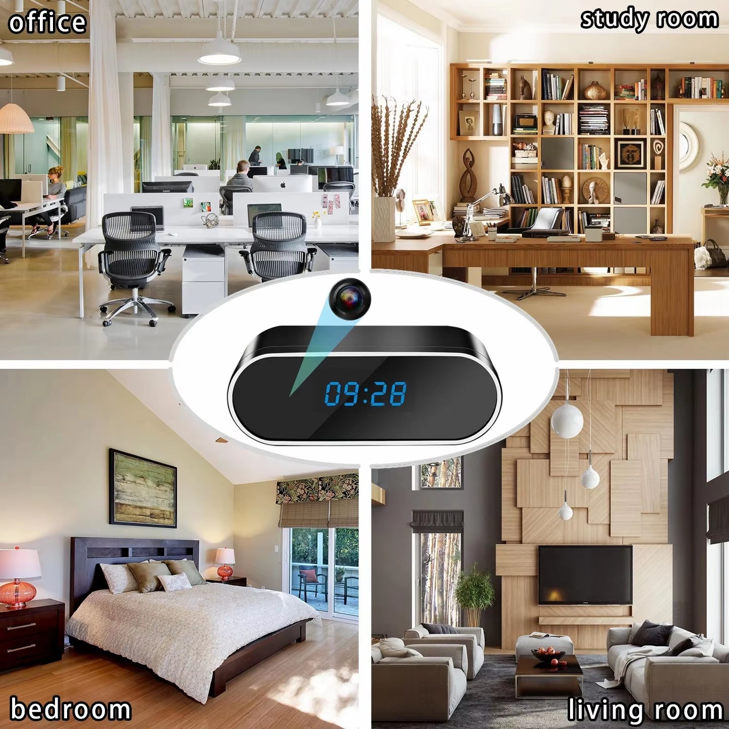 4K 1080P HD Mini Camera Clock Camera Wireless Wifi Camera Micro Cam IR Night View Alarm Camcorder Indoor Video Camera